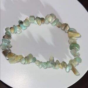 Natural Amazonite Chip Stretch Bracelet - Green Multicolor